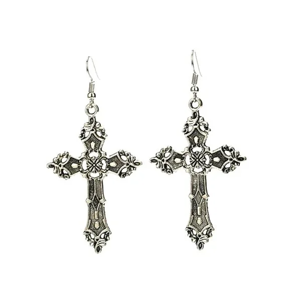 Gothic Cross Earrings - Picture 2 of 4